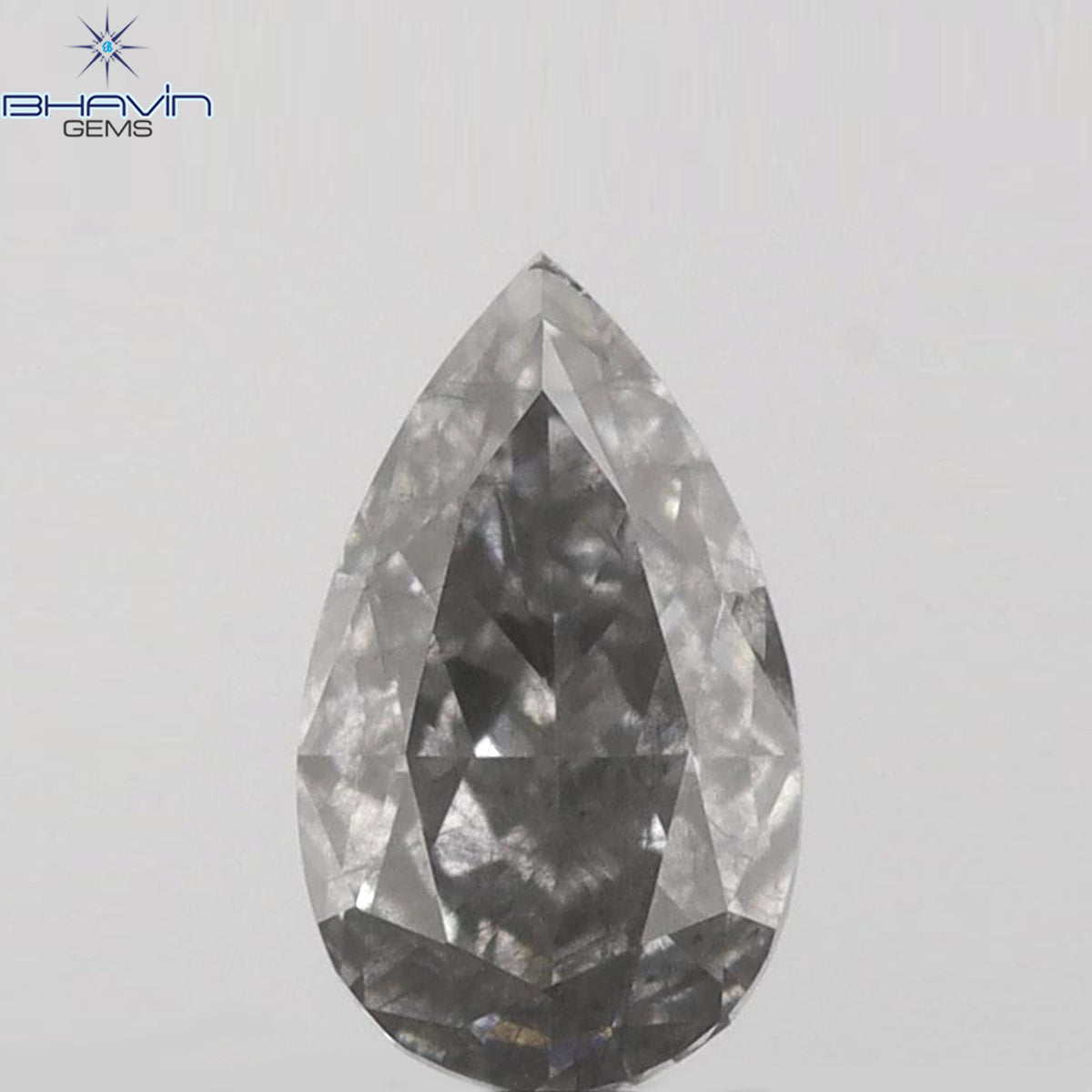 0.32 CT ペアシェイプ 天然ダイヤモンド ブルーイッシュグレーカラー SI2 クラリティ (5.51 MM)