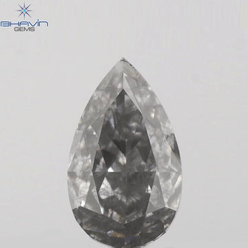 0.32 CT ペアシェイプ 天然ダイヤモンド ブルーイッシュグレーカラー SI2 クラリティ (5.51 MM)