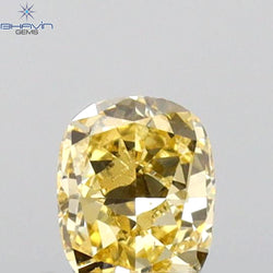 0.23 CT Cushion Shape Natural Diamond Orange Yellow Color VS2 Clarity (4.17 MM)