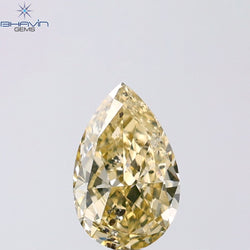 1.01 CT Pear Shape Natural Diamond Brown Yellow Color SI2 Clarity (7.99 MM)