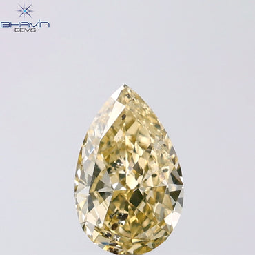 1.01 CT Pear Shape Natural Diamond Brown Yellow Color SI2 Clarity (7.99 MM)