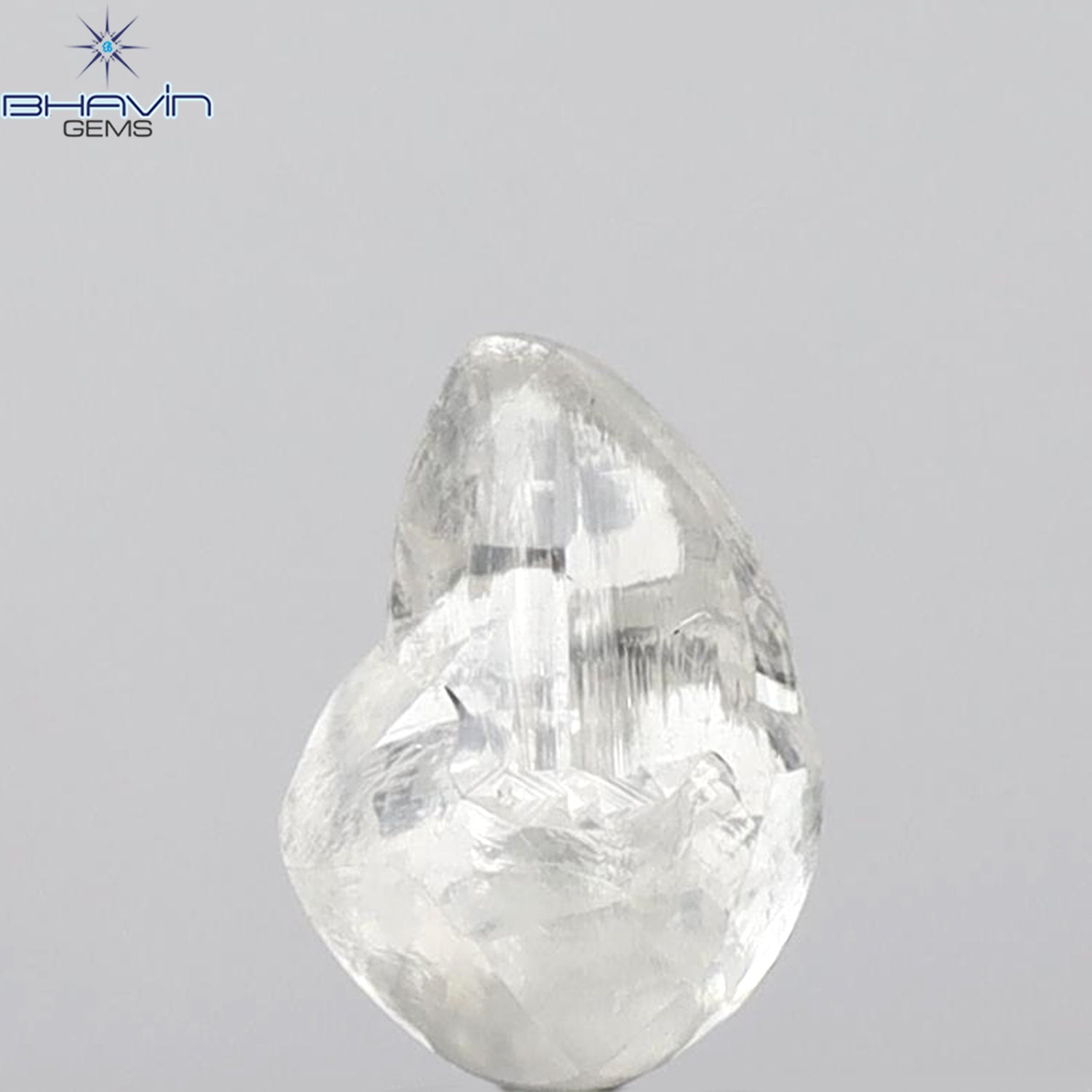 2.24 CT Rough Shape Natural Loose Diamond White (M) Color VS2 Clarity (9.54 MM)