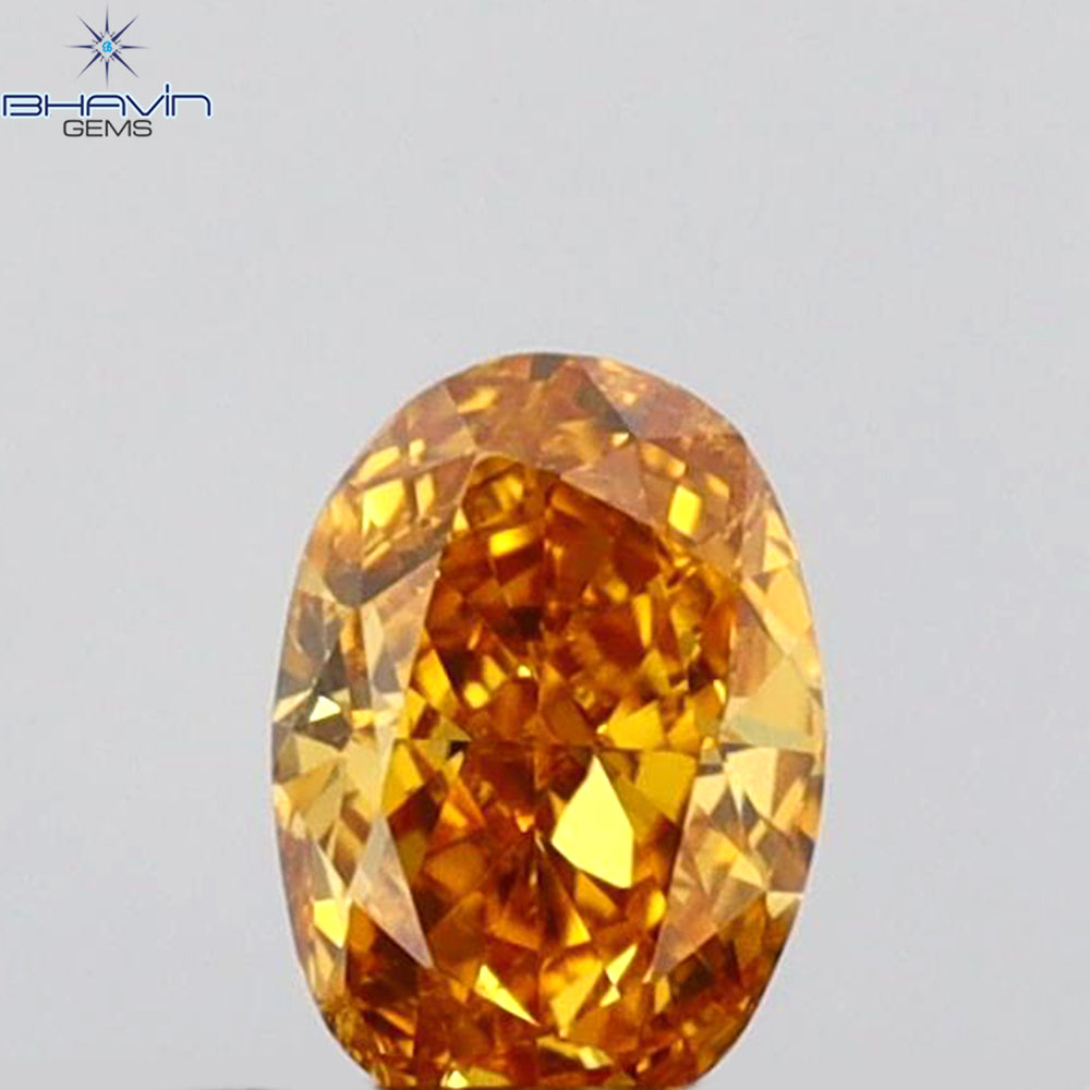 0.24 CT Oval Shape Natural Diamond Orange Color VS1 Clarity (4.57 MM)