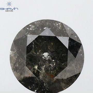 0.92 CT Natural Round Salt And Papper Diamond I3 Clarity (6.27 MM)