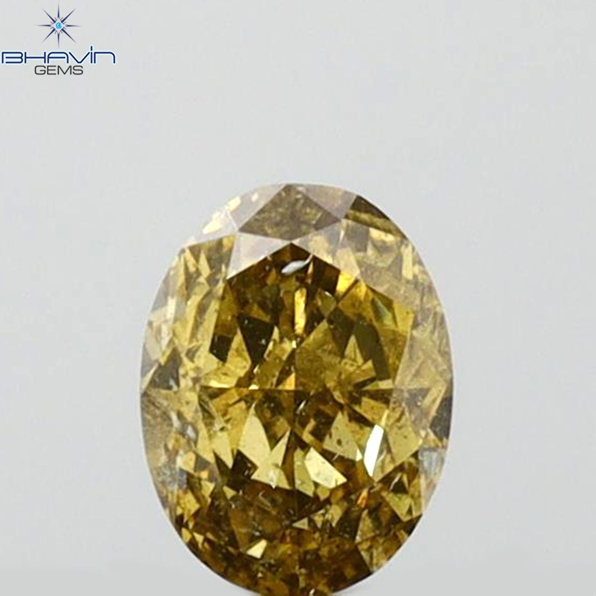 0.24 CT オーバルシェイプ 天然ダイヤモンド グリーン（カメレオン）カラー SI1 クラリティ（4.20 MM）