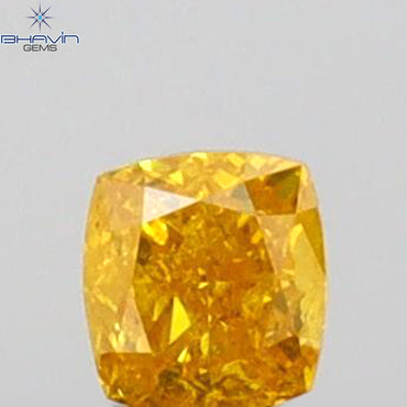 0.09 CT Cushion Shape Natural Loose Diamond Yellow Color SI2 Clarity (2.52 MM)