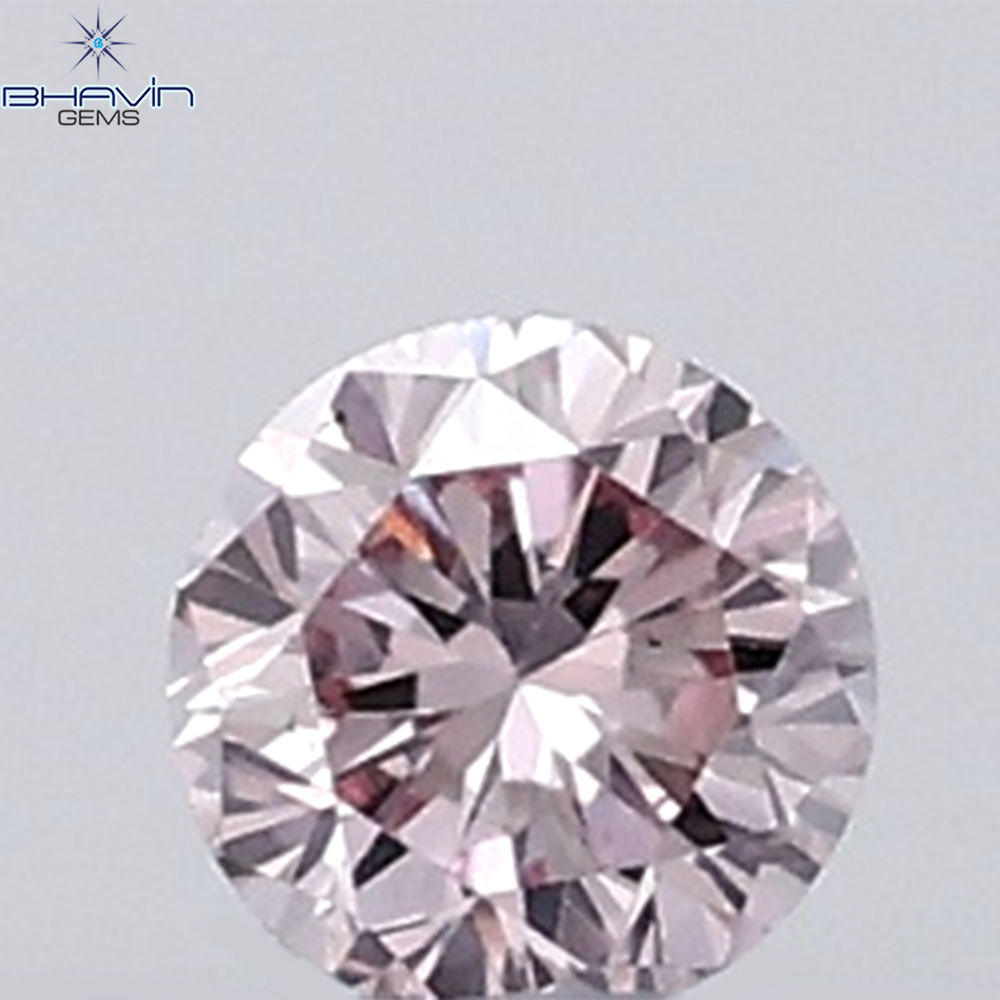 0.18 CT ラウンド ローズ カット シェイプ 天然ダイヤモンド ピンク色 I2 クラリティ (3.86 MM)