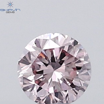 0.18 CT ラウンド ローズ カット シェイプ 天然ダイヤモンド ピンク色 I2 クラリティ (3.86 MM)
