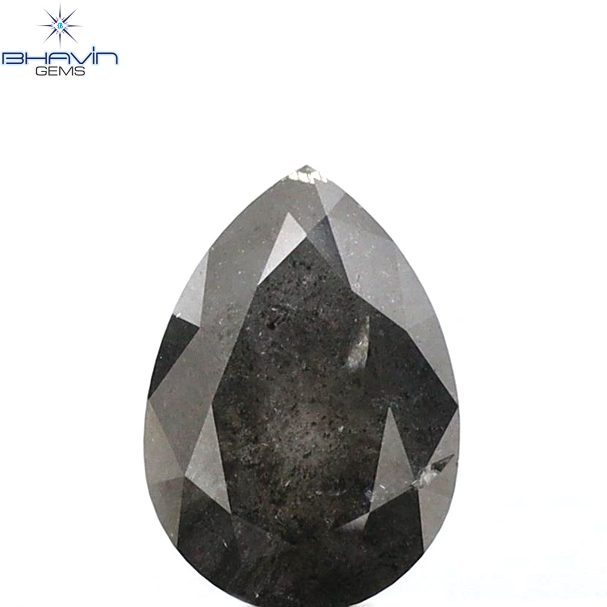 1.36 CT ペアシェイプ 天然ルースダイヤモンド ソルト＆ペッパーカラー I3 クラリティ (8.03 MM)