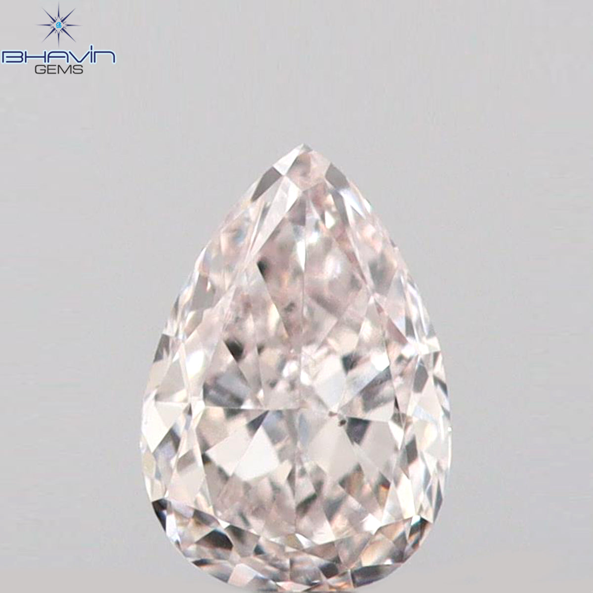 0.14 CT Pear Shape Natural Diamond Pink Color SI1 Clarity (4.00 MM)
