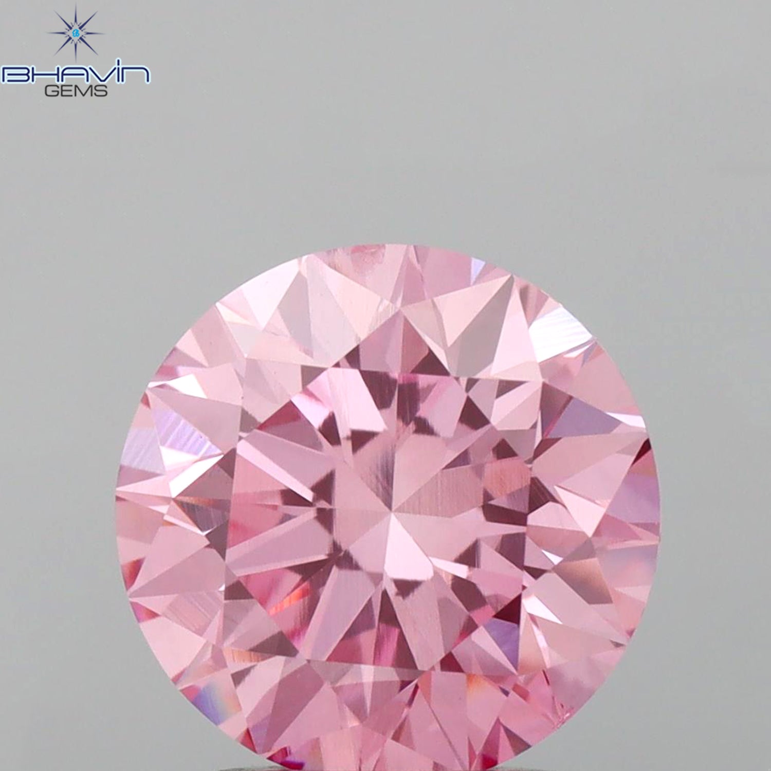 GIA Certified 2.01 CT Round Diamond Enhanced Purplish Pink Color SI1 Clarity (8.08 MM)