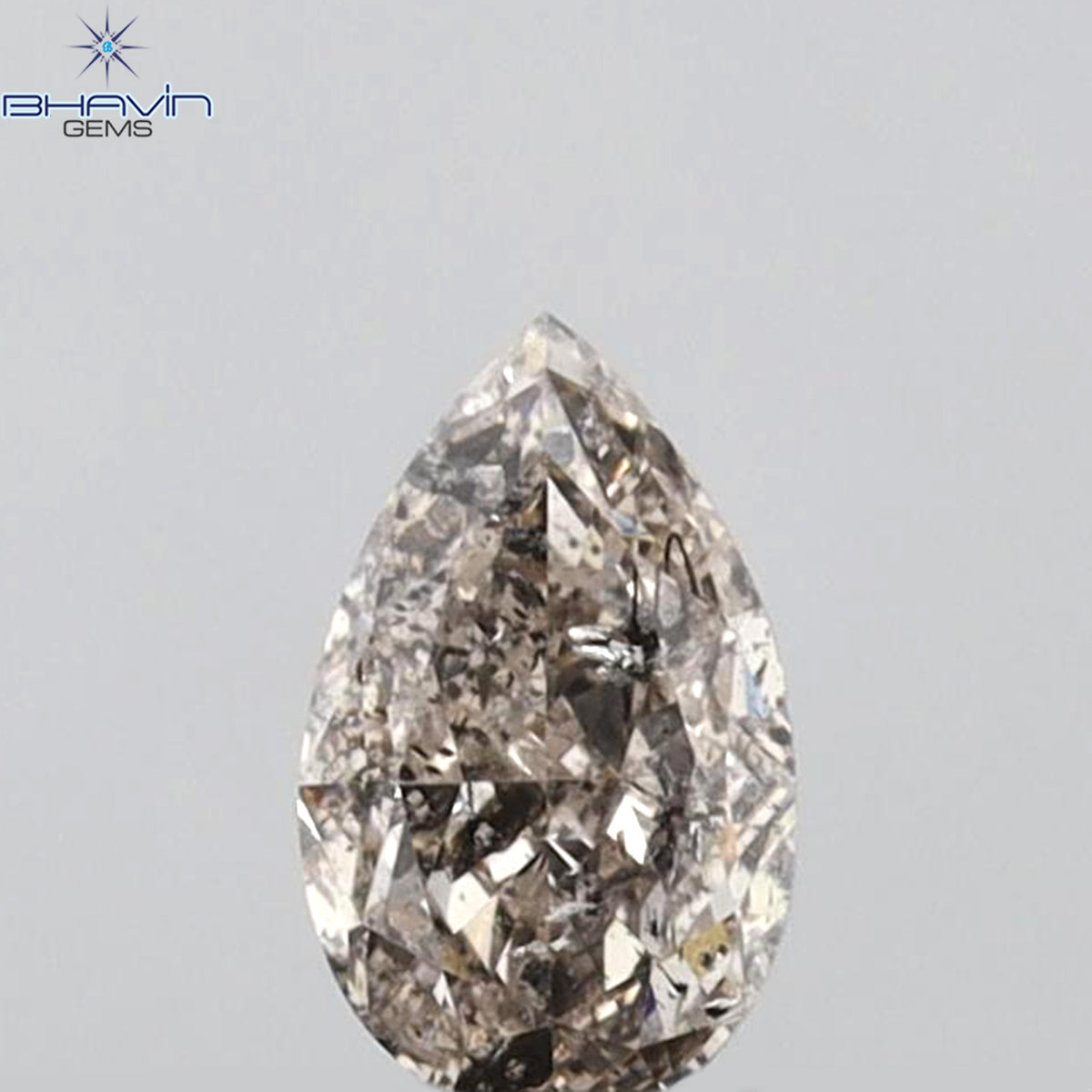 0.23 CT Pear Shape Natural Diamond Pink Color I2 Clarity (5.10 MM)