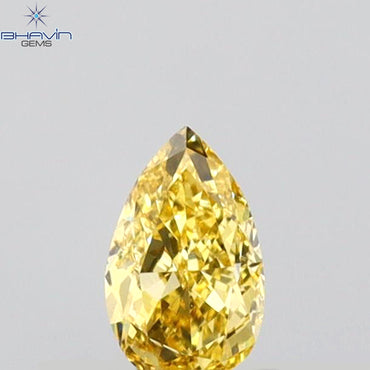 0.21 CT Pear Shape Natural Diamond Orange Color VS2 Clarity (4.73 MM)