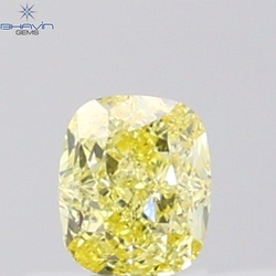 GIA認定 1.27 CT クッションダイヤモンド イエローカラー 天然ダイヤモンド VS1 クラリティ (5.97 MM)