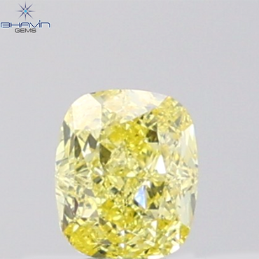 GIA認定 1.27 CT クッションダイヤモンド イエローカラー 天然ダイヤモンド VS1 クラリティ (5.97 MM)