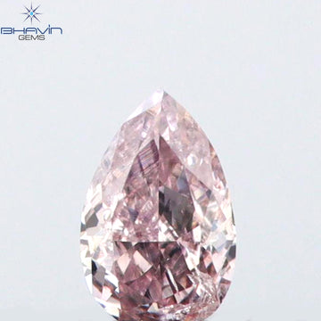 0.06 CT Natural Pear Diamond Pink Color Clarity SI2 (3.14 MM)