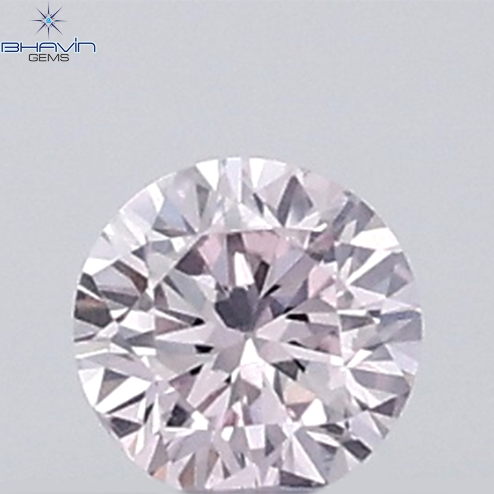 0.18 CT ラウンド ローズ カット シェイプ 天然ダイヤモンド ピンク色 I2 クラリティ (3.86 MM)