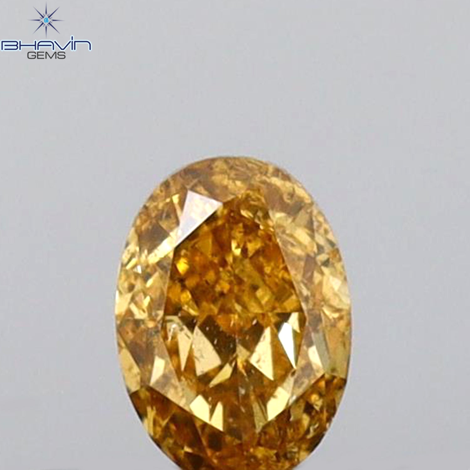 0.22 CT Oval Shape Natural Diamond Orange Color SI1 Clarity (4.24 MM)