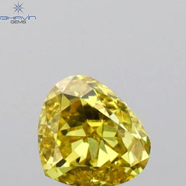 0.15 CT Heart Shape Natural Diamond Yellow Color VS1 Clarity (3.49 MM)