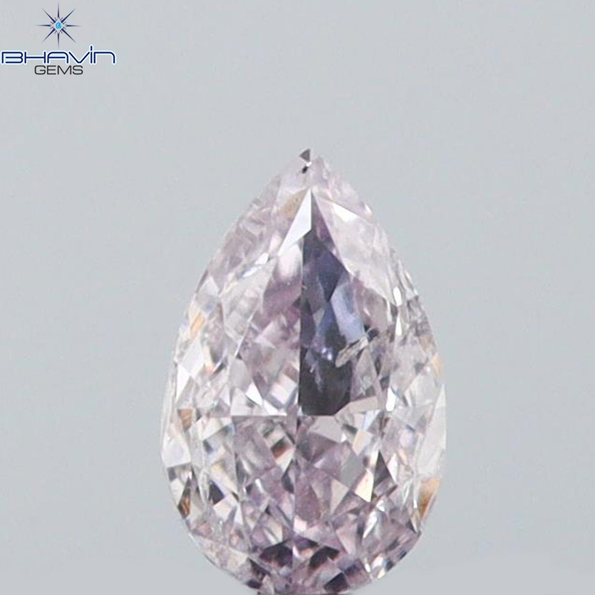 0.08 CT Natural Pear Diamond Pink Color Clarity SI1 (3.47 MM)