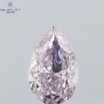 0.08 CT Natural Pear Diamond Pink Color Clarity SI1 (3.47 MM)