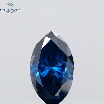 0.45 CT Natural Marquise Diamond Enhanced Blue Color Clarity I1 (6.30 MM)