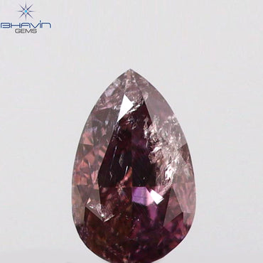 0.10 CT Pear Shape Natural Diamond Pink Color I1 Clarity (3.80 MM)