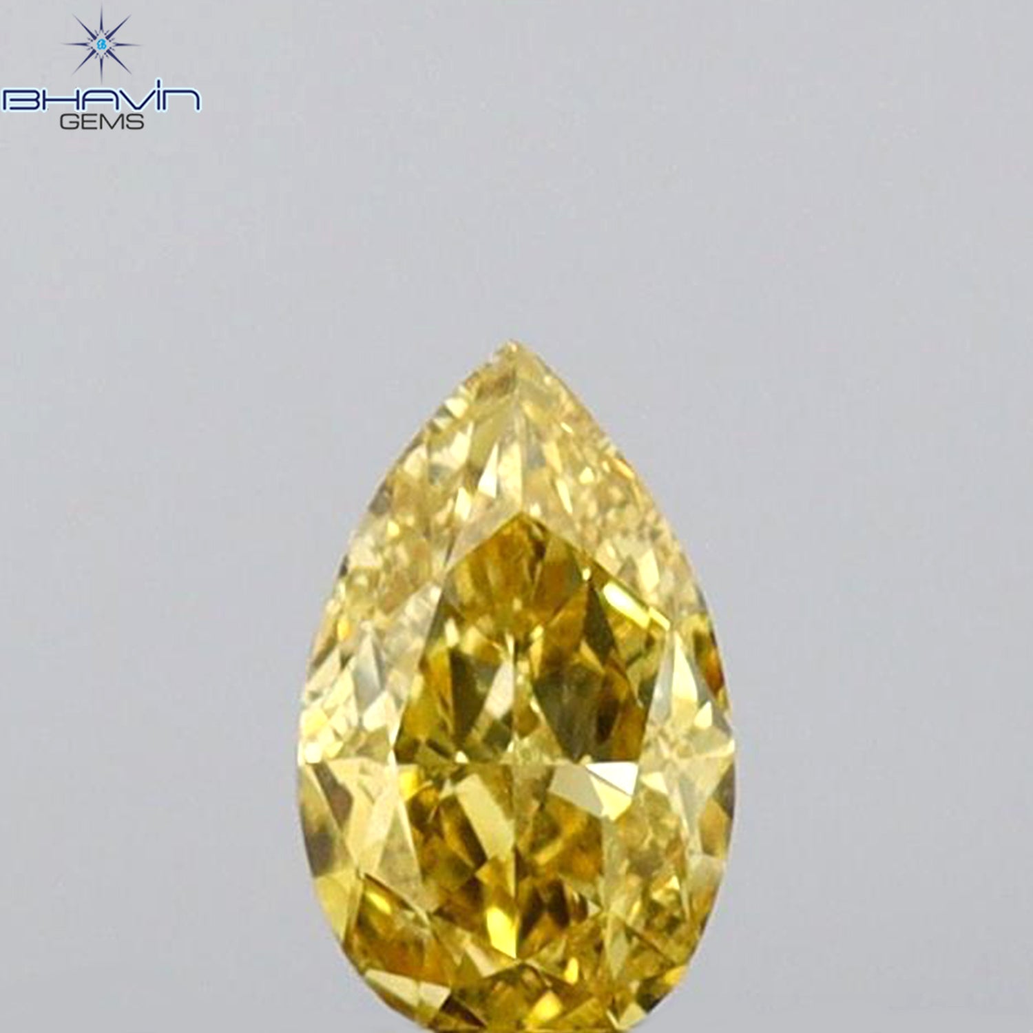 0.20 CT Pear Shape Natural Diamond Orange Yellow Color VS1 Clarity (4.75 MM)