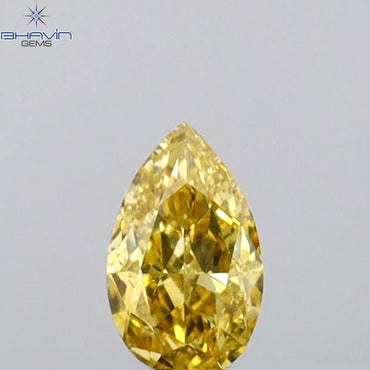 0.20 CT Pear Shape Natural Diamond Orange Yellow Color VS1 Clarity (4.75 MM)