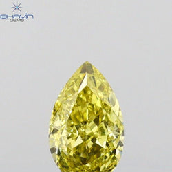 0.22 CT Pear Shape Natural Diamond Green (Chameleon) Color VS1 Clarity (4.80 MM)