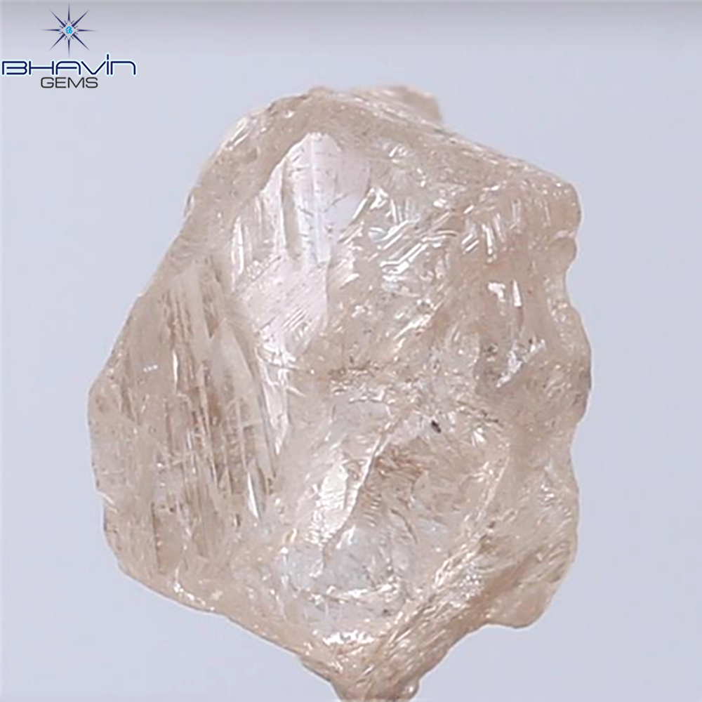3.61 CT Rough Shape Natural Diamond Brown Pink Color I1 Clarity (10.62 MM)