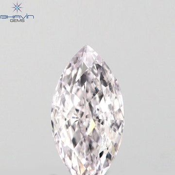 0.06 CT マーキスシェイプ 天然ルースダイヤモンド ピンクカラー SI1 クラリティ (3.98 MM)