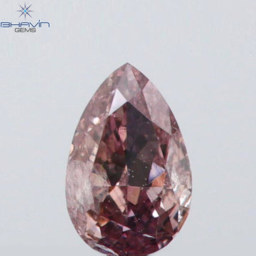 0.09 CT Natural Pear Diamond Pink Color Clarity SI2 (3.54 MM)