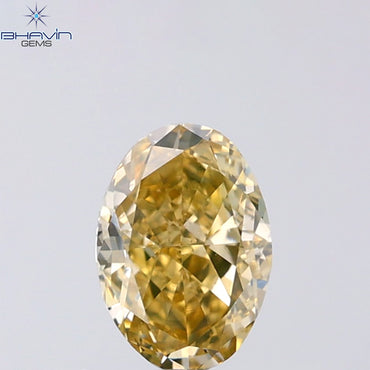 1.01 CT Oval Shape Natural Diamond Orange Brown Color VS2 Clarity (7.05 MM)