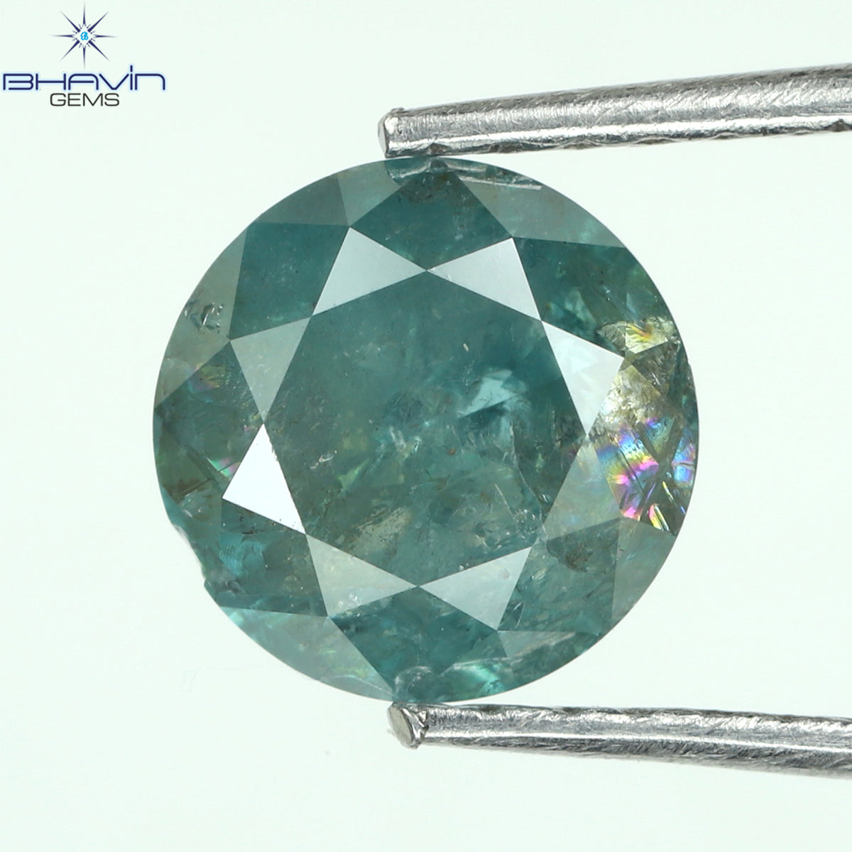 1.23 CT Natural Round Diamond Enhanced Blue Color Clarity I3 (6.57 MM)