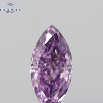 0.10 CT マーキス シェイプ ナチュラル ルース ダイヤモンド ブラウン ピンク カラー VS2 クラリティ (5.00 MM)
