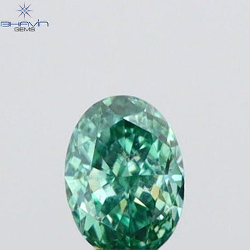 0.06 CT Natural Oval Diamond Enhanced Vivid Green Color Clarity VS1 (2.80 MM)