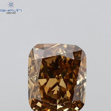 0.37 CT Radiant Shape Natural Diamond Brown Color VS1 Clarity (4.47 MM)