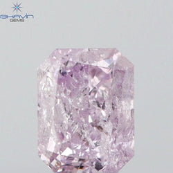 0.20 CT Radiant Shape Natural Diamond Pink Color I2 Clarity (3.76 MM)