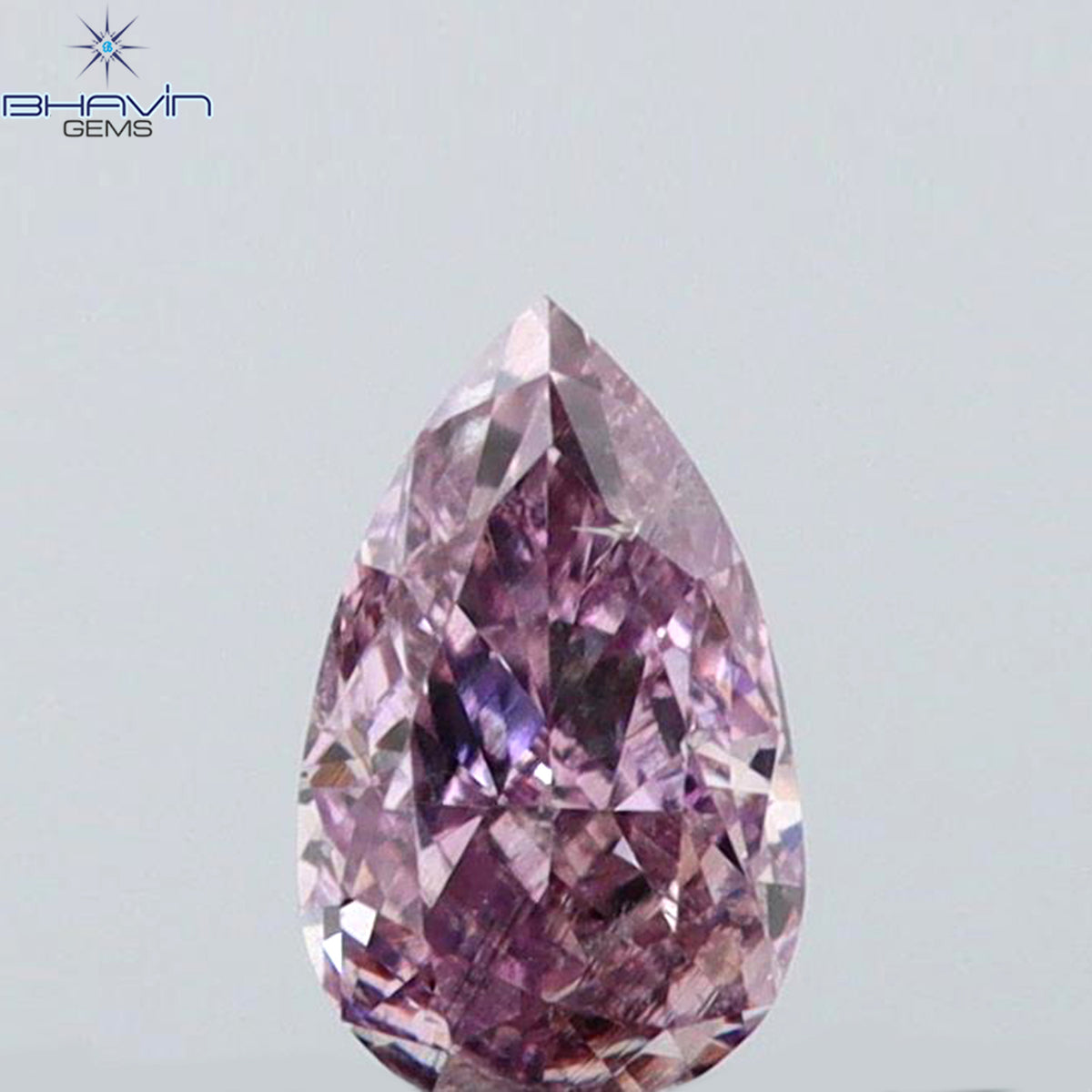 0.11 CT Natural Pear Diamond Vivid Pink Color Clarity VS2 (3.90 MM)