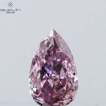 0.11 CT Natural Pear Diamond Vivid Pink Color Clarity VS2 (3.90 MM)