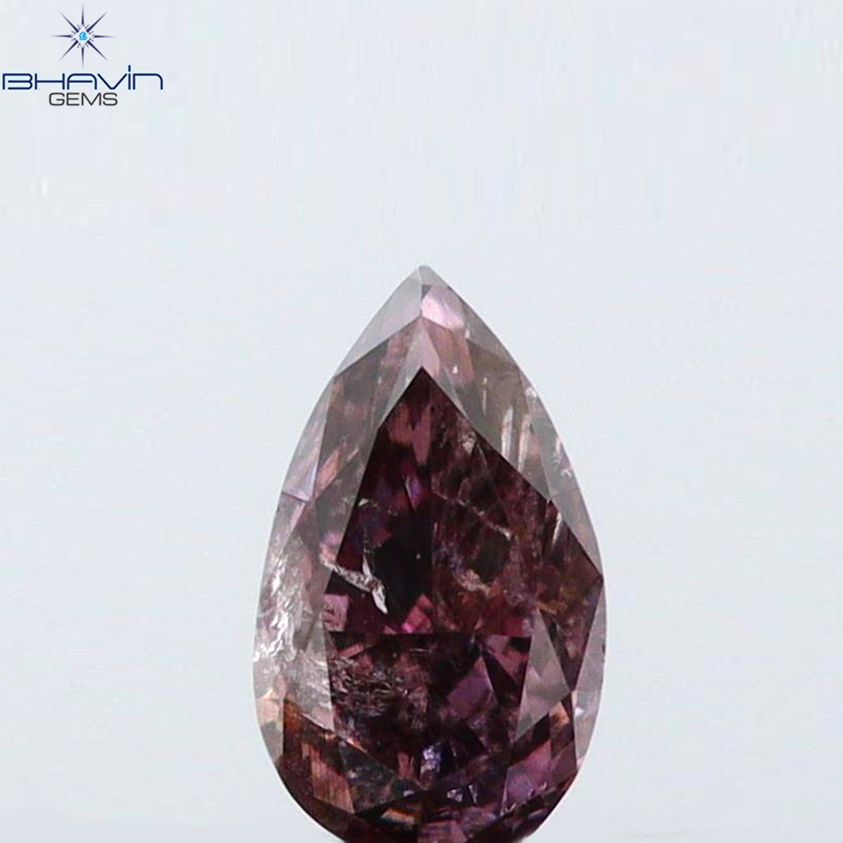 0.12 CT ペアシェイプ 天然ダイヤモンド ピンクカラー I1 クラリティ (4.13 MM)
