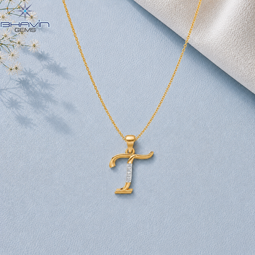 Diamond Letter T Initial Pendant Necklace – Elegant Personalized Alphabet Jewelry