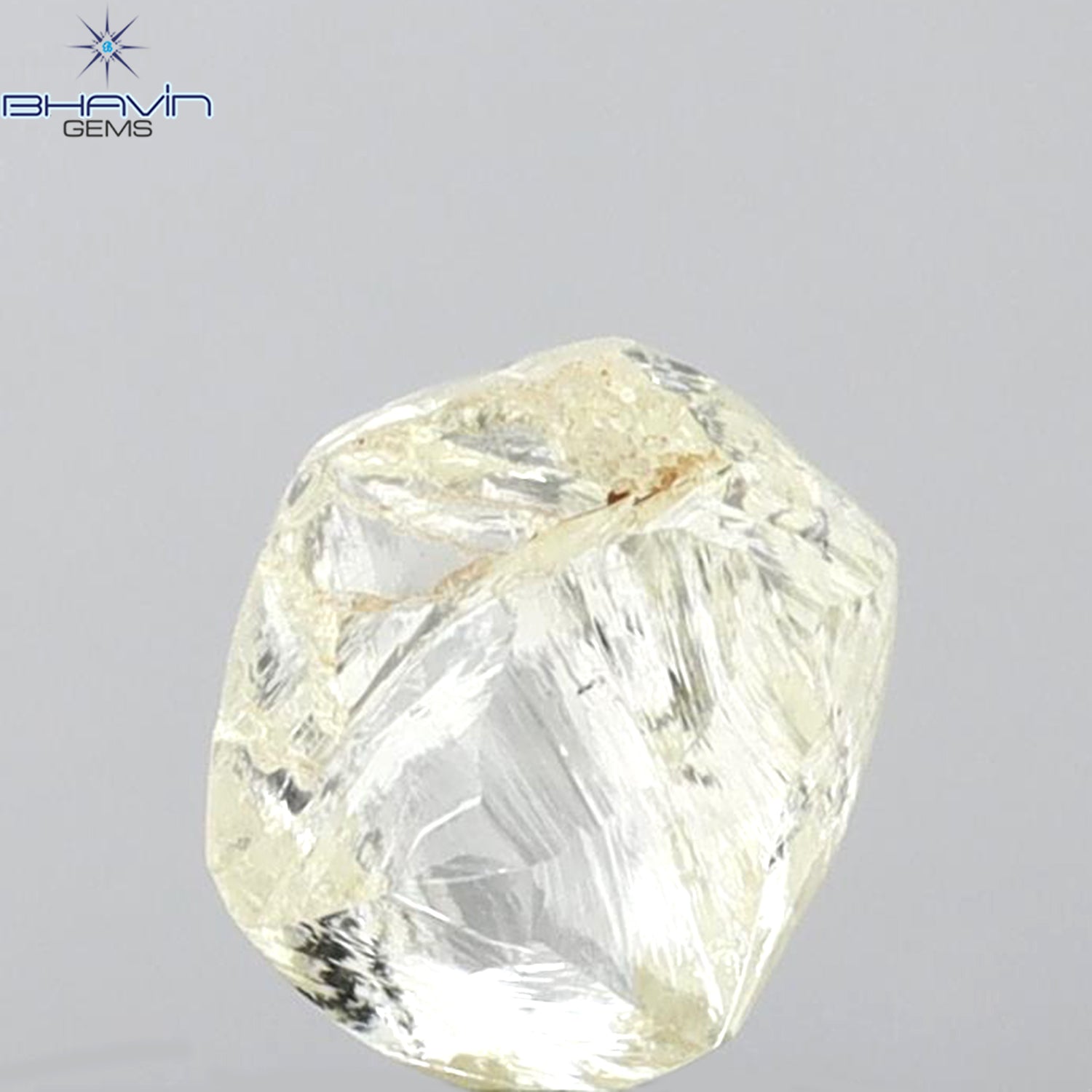 2.08 CT Rough Shape Natural Loose Diamond Yellow Color VS2 Clarity (7.42MM
