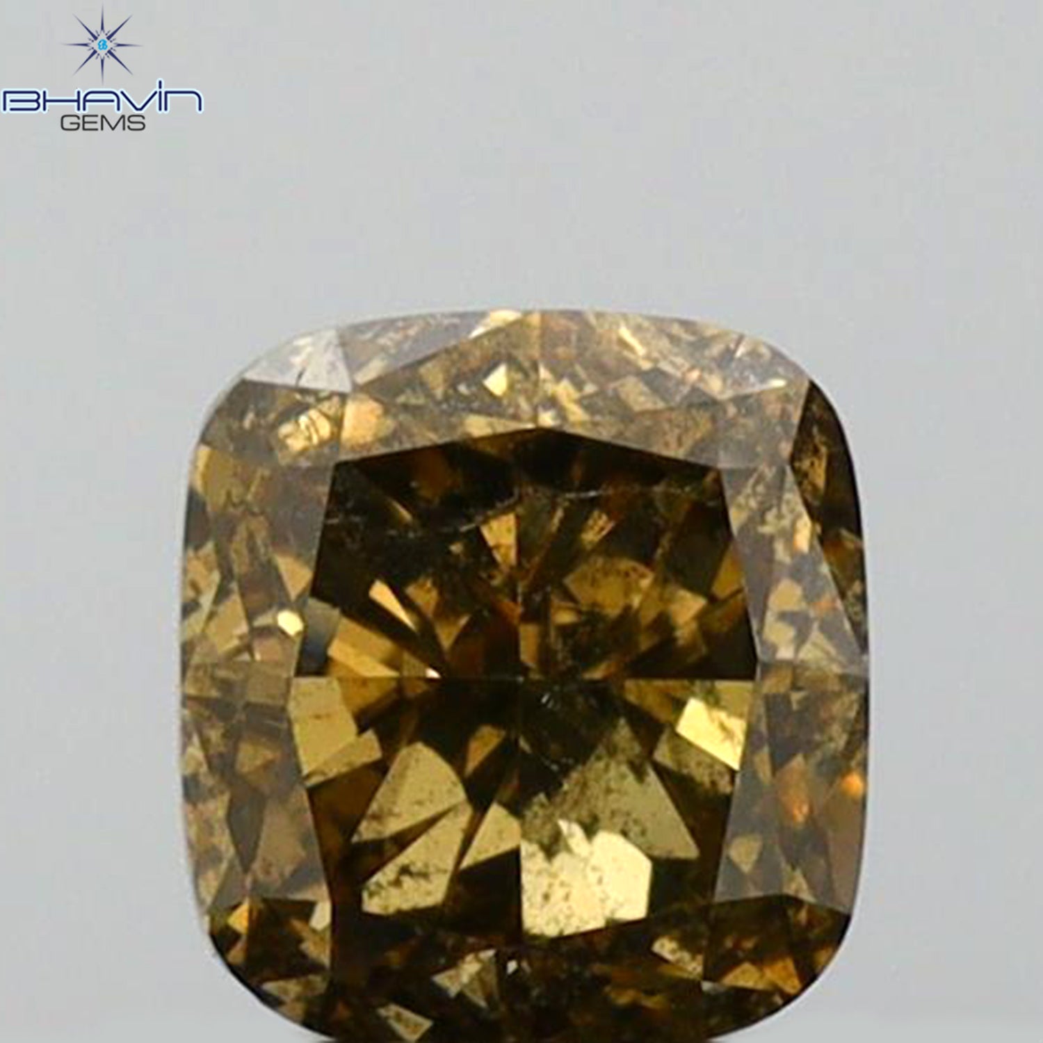0.55 CT Cushion Shape Natural Diamond Brown Color SI1 Clarity (4.55 MM)