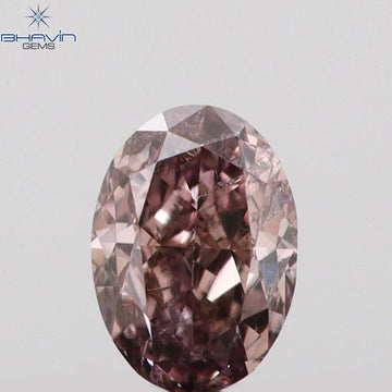 0.15 CT Natural Oval Diamond Pink Color Clarity SI1 (3.84 MM)