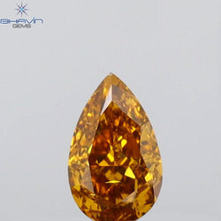 0.29 CT Pear Shape Natural Diamond Orange Color VS2 Clarity (5.36 MM)