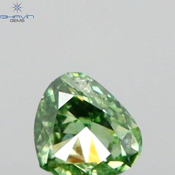 0.06 CT Natural Heart Diamond Enhanced Vivid Green Color Clarity SI1 (2.46 MM)