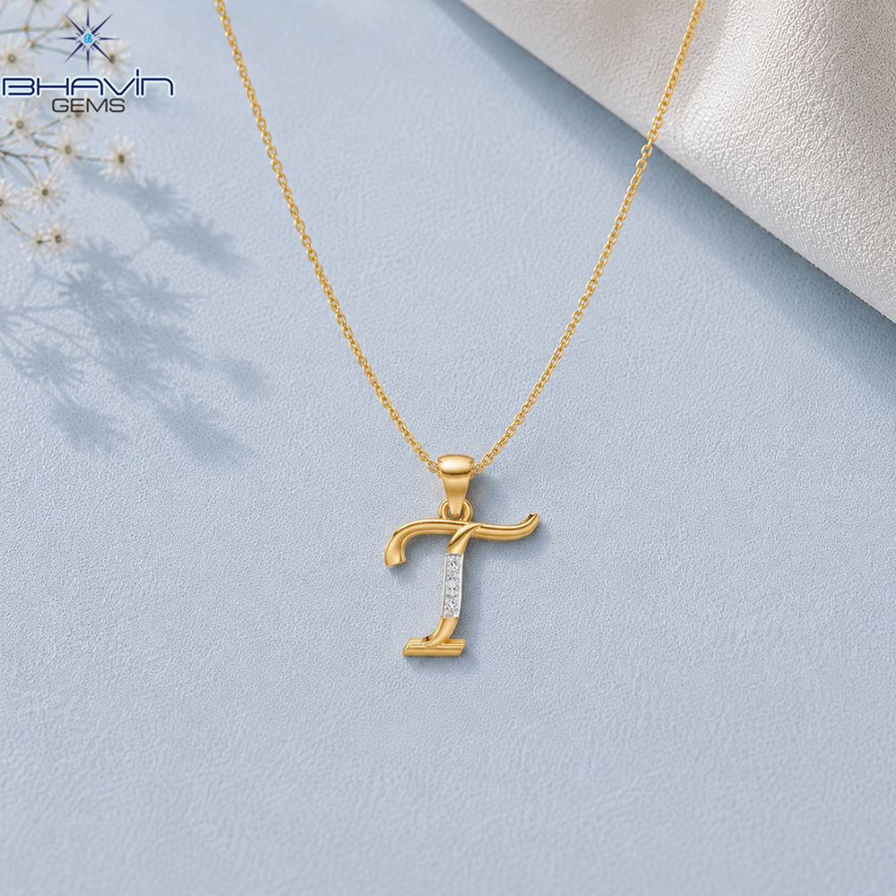 Diamond Letter T Initial Pendant Necklace – Elegant Personalized Alphabet Jewelry