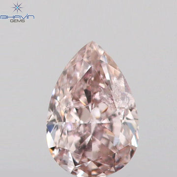 0.16 CT ペアシェイプ 天然ダイヤモンド ピンクカラー SI2 クラリティ (4.03 MM)
